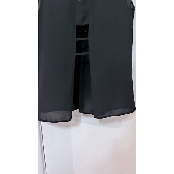 JANE & JOHN LACE UP BLACK SLEEVELESS BLOUSE WOMENS SIZE L - Picture 7 of 10